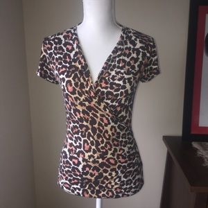 Jim Thompson leopard print faux wrap top